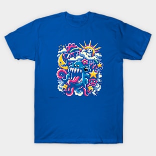 Whimsical Monster Pop Art T-Shirt